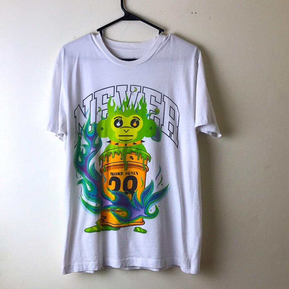 NBA young boy” Never broke again 38 monkey white t-shirt Sz M